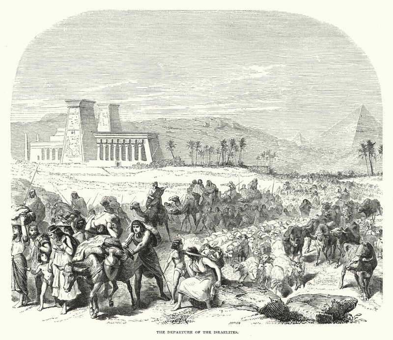 Le départ des Israélites (gravure) - English School