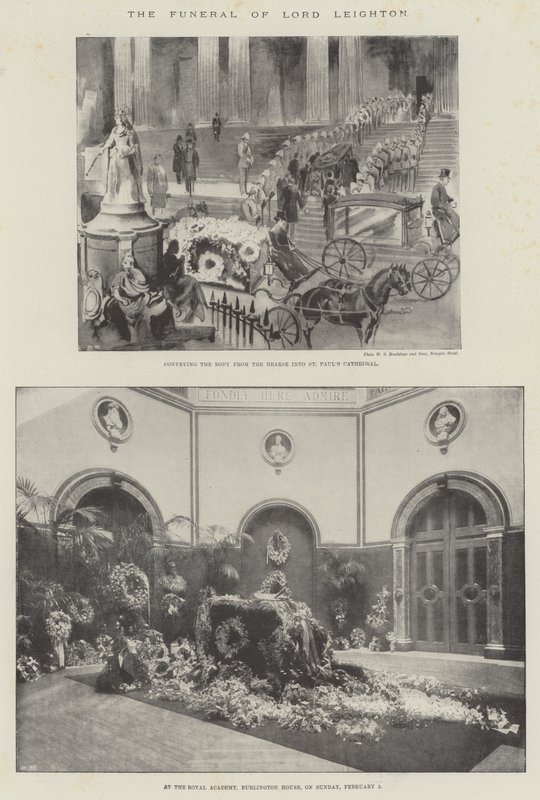 Les funérailles de Lord Leighton (lithographie) - English School