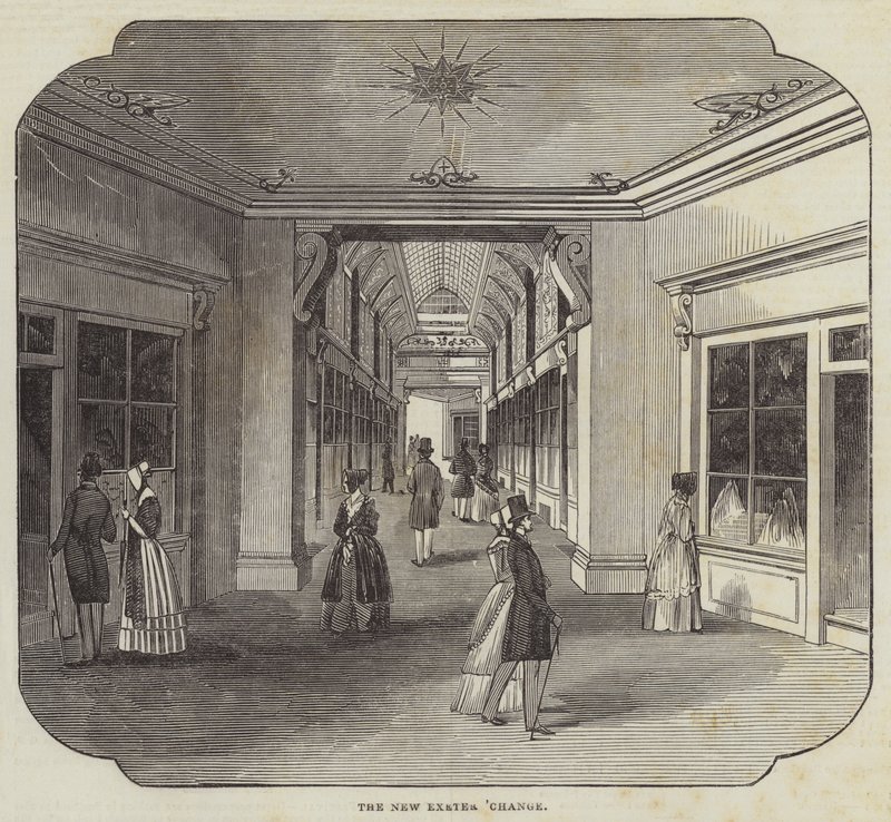 Le nouvel Exeter Exchange (gravure) - English School