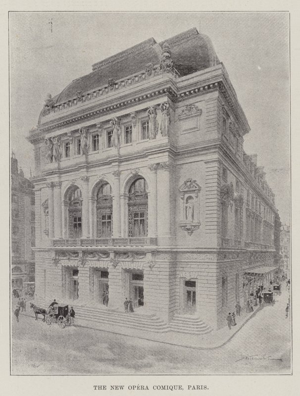 Le nouvel Opéra Comique, Paris (gravure) - English School