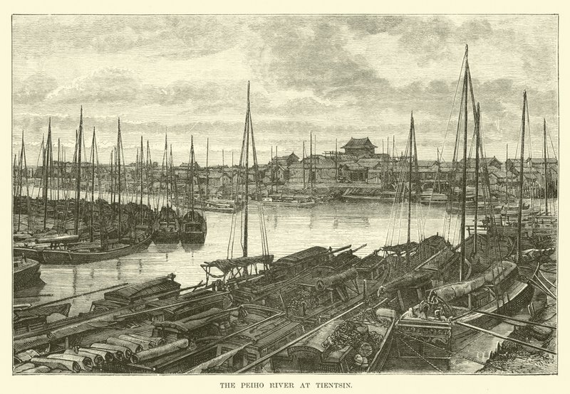 Le fleuve Peiho à Tientsin - English School
