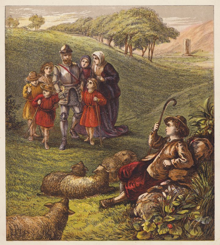 Les Enfants pèlerins (lithographie en couleur) - English School