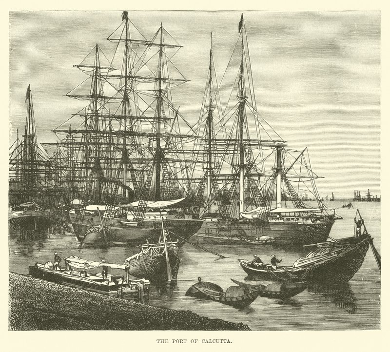 Le port de Calcutta - English School