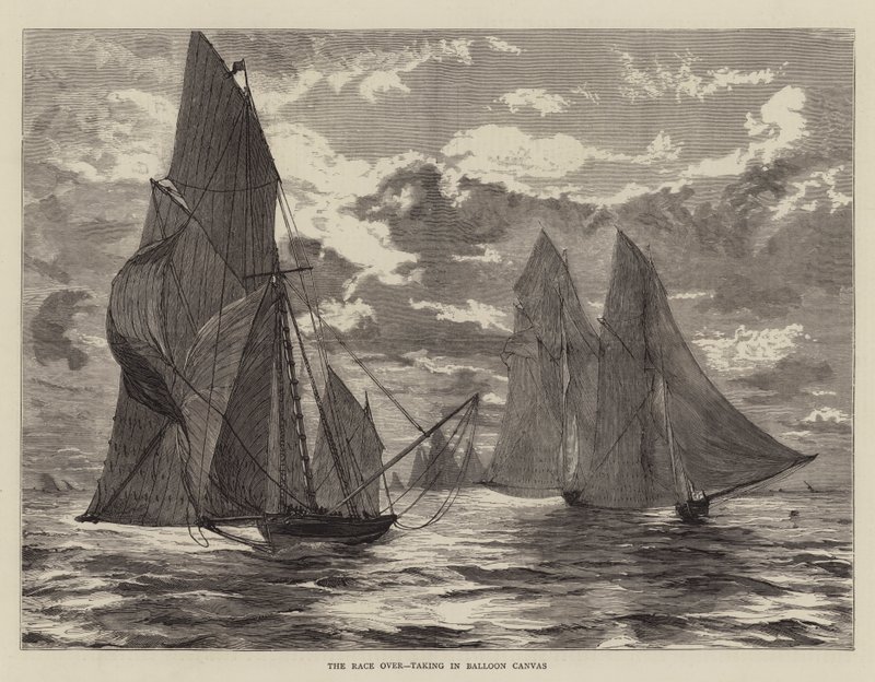 La course terminée, récupération de la toile du ballon - English School