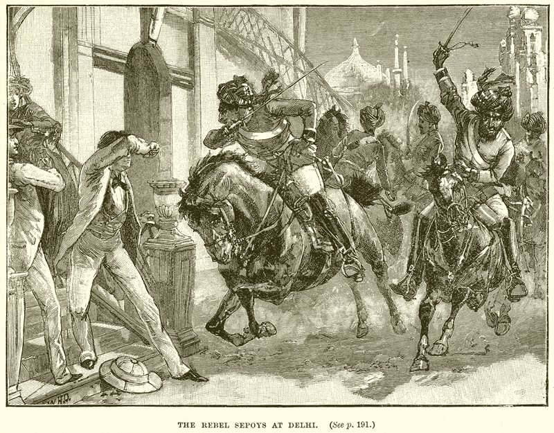 Les rebelles cipayes à Delhi - English School