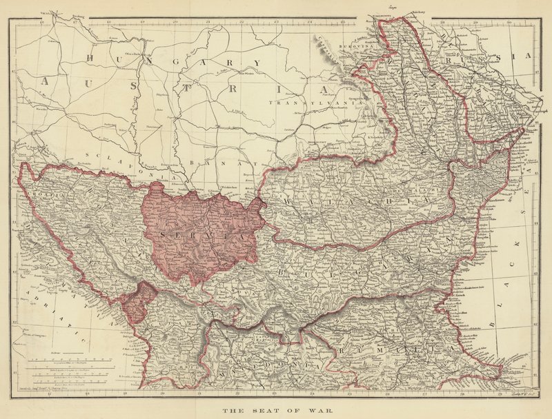Le siège de la guerre (lithographie en couleur) - English School