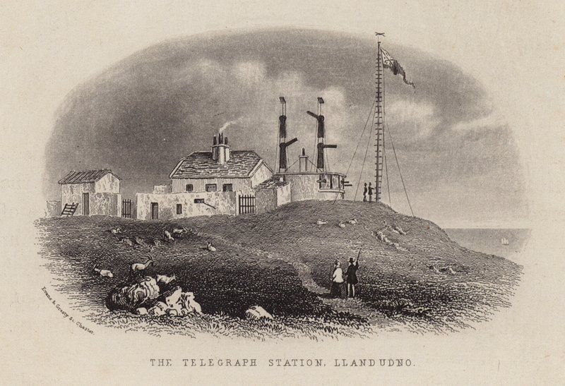 Station télégraphique, Llandudno (gravure) - English School