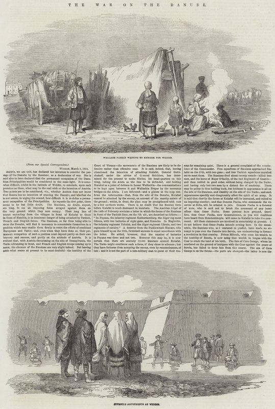 La guerre sur le Danube (gravure) - English School