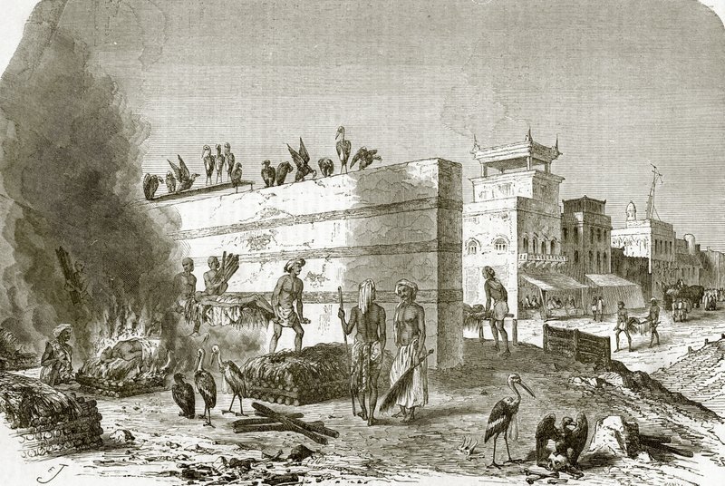 Le ghat de crémation à Calcutta - English School