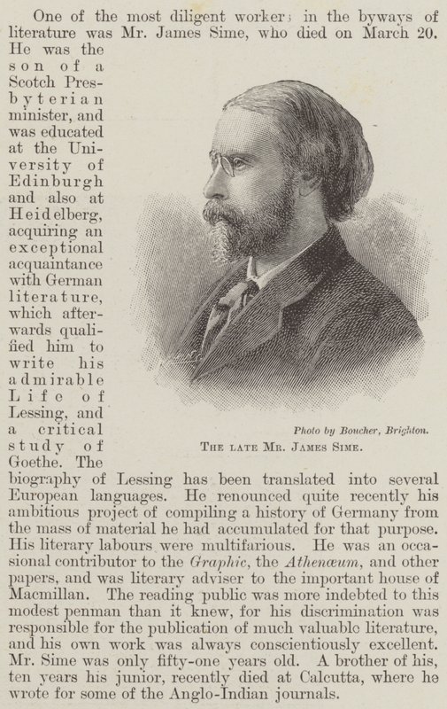 Feu M. James Sime (gravure) - English School