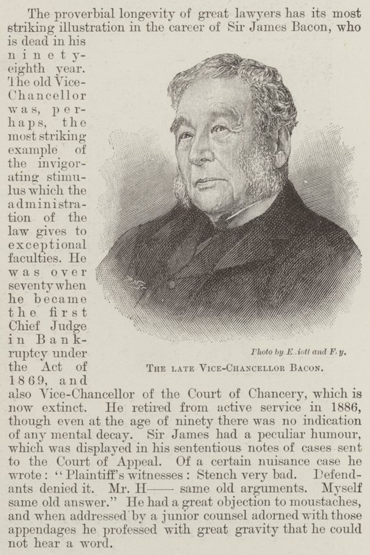Feu Vice-Chancelier Bacon (gravure) - English School