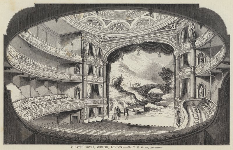 Théâtre Royal, Adelphi, Londres (gravure) - English School