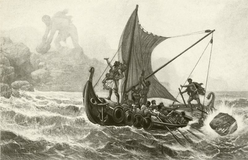 Ulysse défiant le Cyclope (gravure) - English School