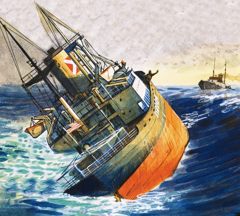 Bateau non identifié en danger imminent de couler - English School