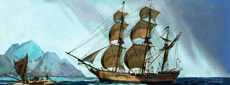 Navire à voile non identifié approchant d