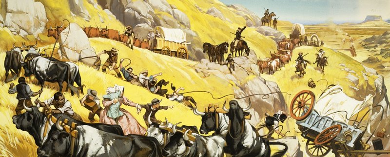 Scène non identifiée du Far West. Piste de l