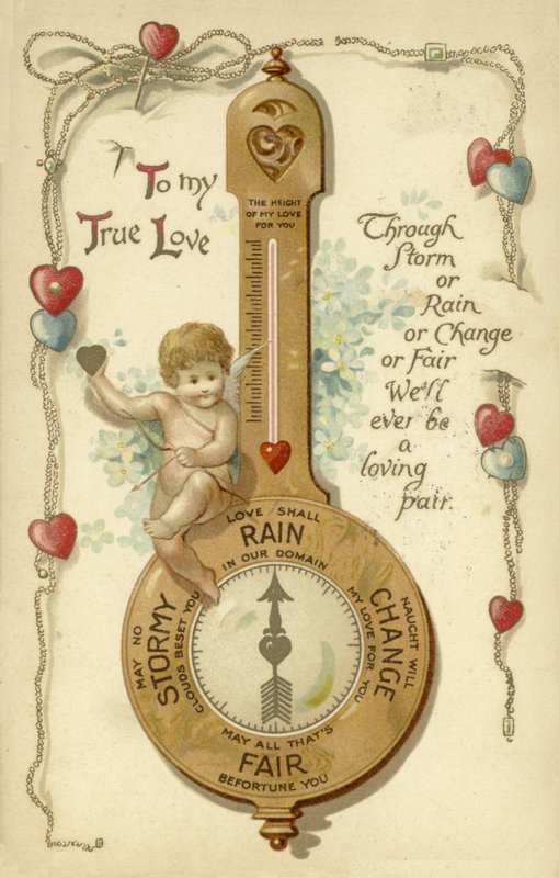 Carte de Saint-Valentin, avec baromètre - English School