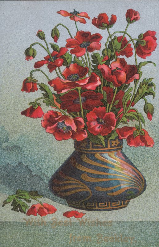 Vase de coquelicots (chromolithographie) - English School