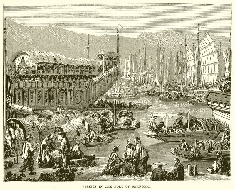 Navires dans le port de Shanghai - English School