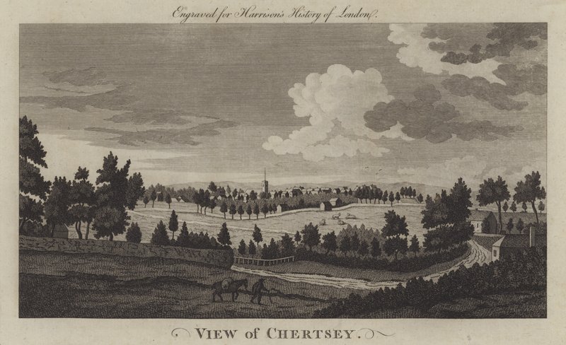 Vue de Chertsey, Surrey (gravure) - English School