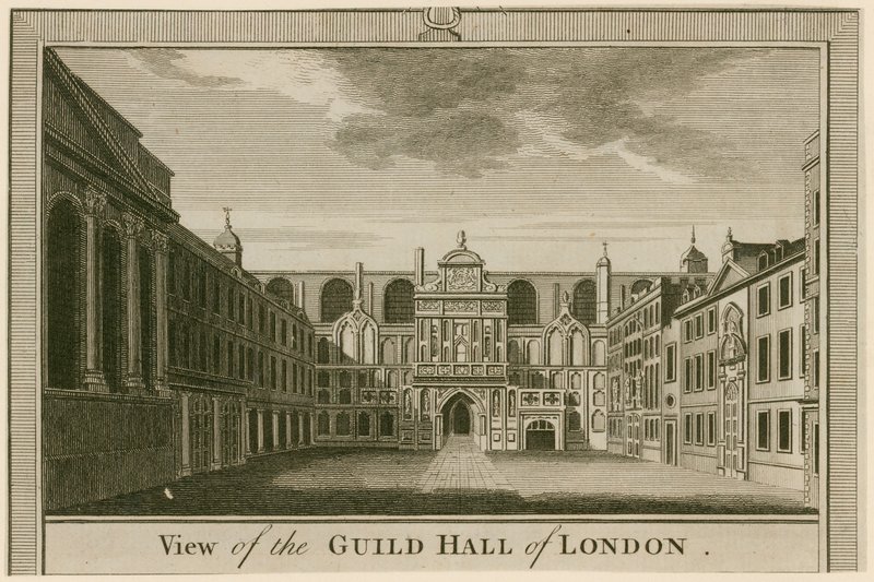 Vue du Guildhall, Londres - English School
