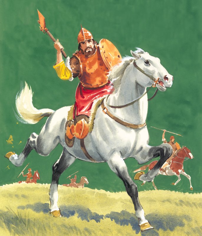 Guerrier à cheval - English School