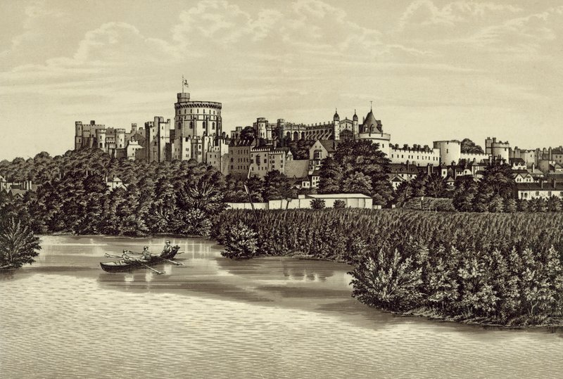 Château de Windsor depuis la rivière - English School