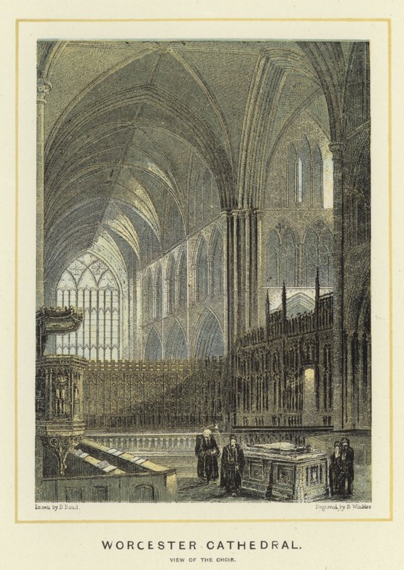 Cathédrale de Worcester, vue du chœur - English School