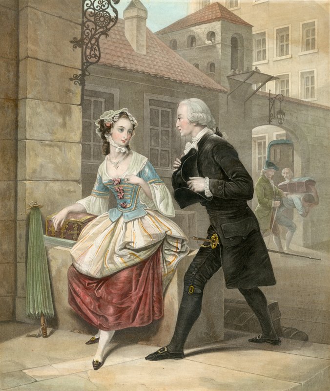 Jeune homme conversant avec une jeune fille - English School