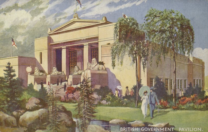 Le pavillon du gouvernement britannique, Exposition de l