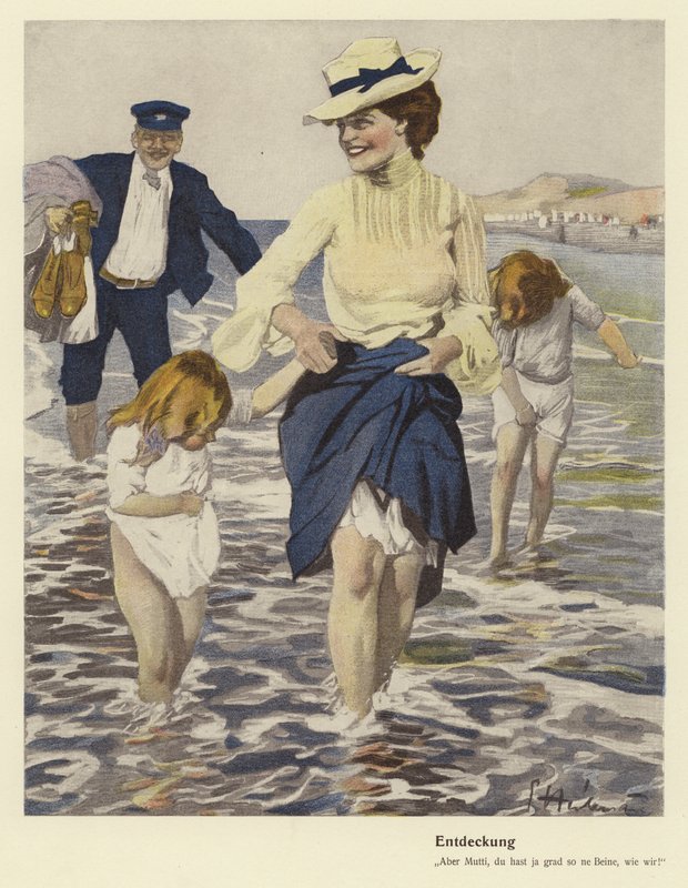 Famille au bord de la mer - Ernst (after) Heilemann