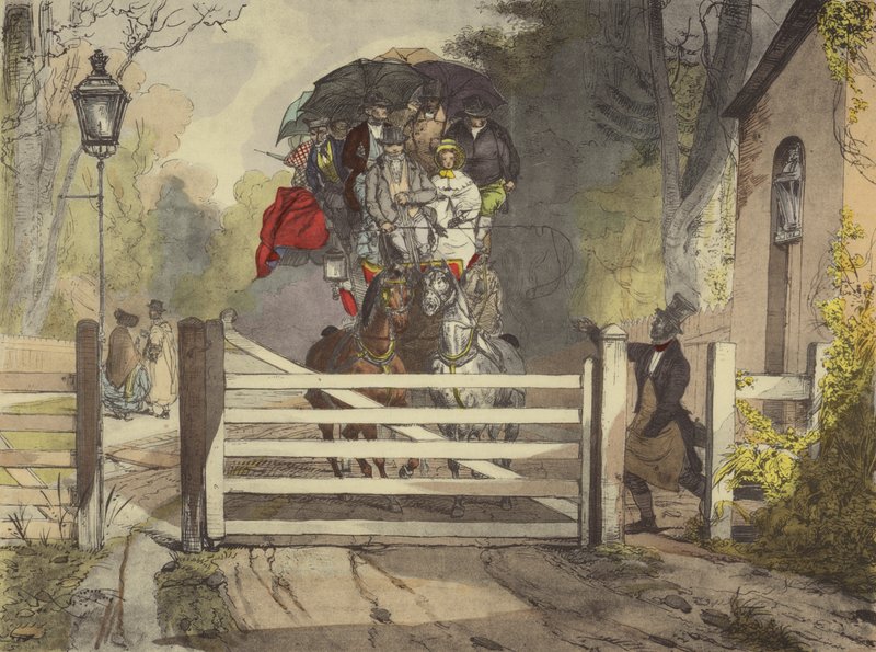 Une barrière - Eugene Louis after Lami