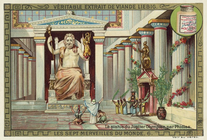 Statue de Zeus à Olympie, Grèce, par Phidias - European School