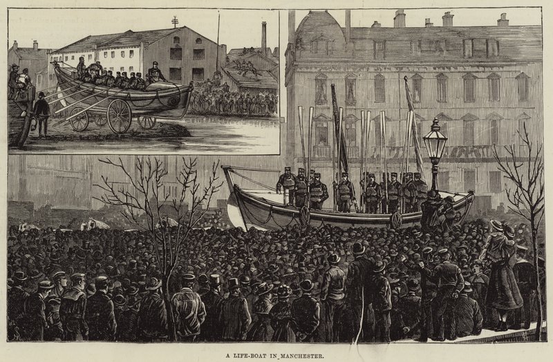 Un bateau de sauvetage à Manchester (gravure) - European School