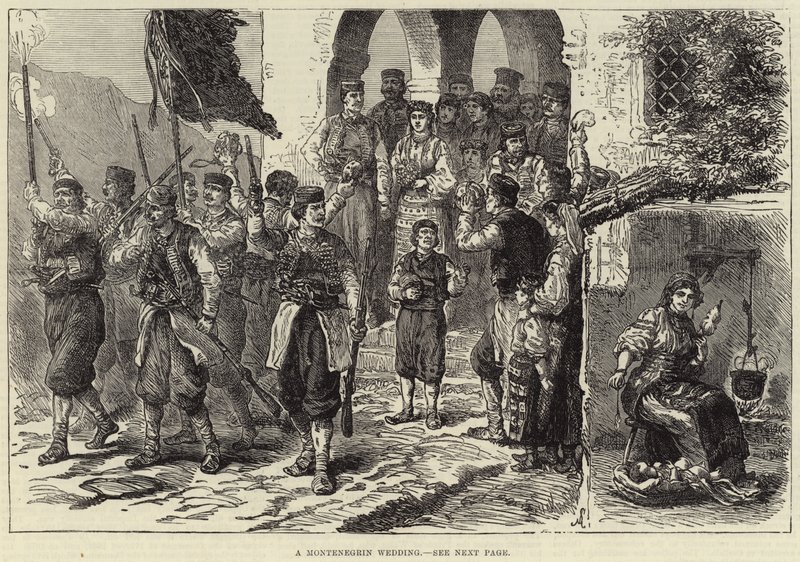 Un mariage monténégrin (gravure) - European School