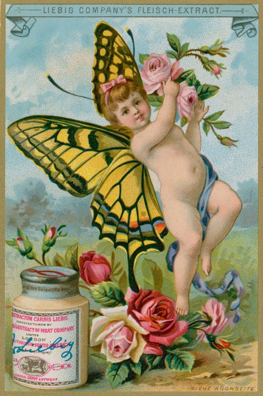 Chérubin Papillon avec des Roses Rouges - European School