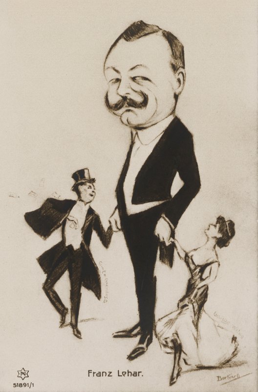 Portrait caricatural de Franz Lehar - European School