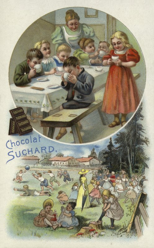Enfants dégustant du chocolat Suchard dans une crèche - European School
