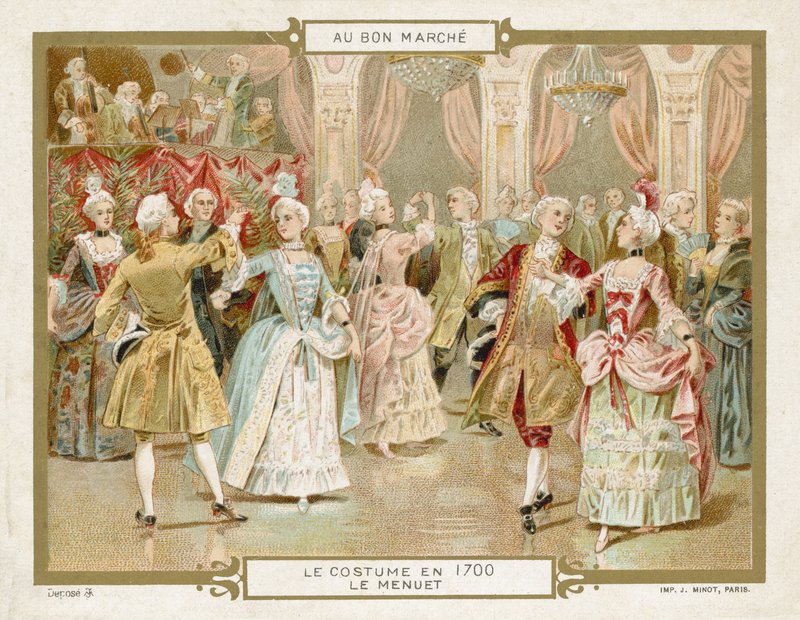 Costume en 1700 : danse du menuet - European School