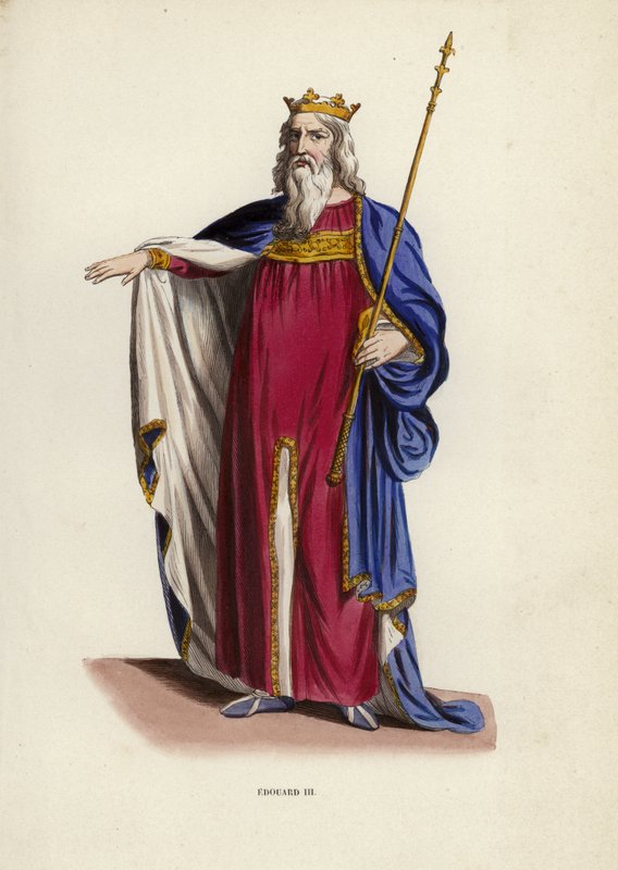 Édouard III (gravure en couleur) - European School