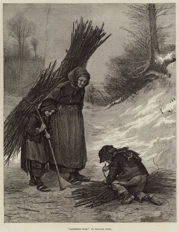 Ramassage de bois (gravure) - European School