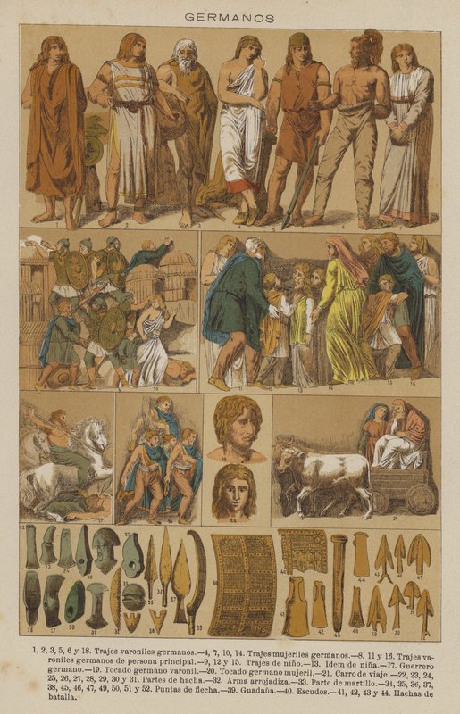 Germanos (lithographie en couleur) - European School
