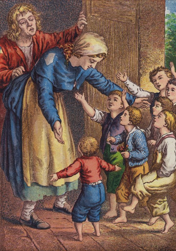 Le Petit Poucet (lithographie en couleur) - European School