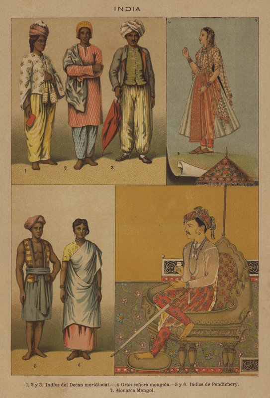 Inde (lithographie en couleur) - European School