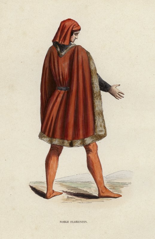Noble Florentin (gravure en couleur) - European School