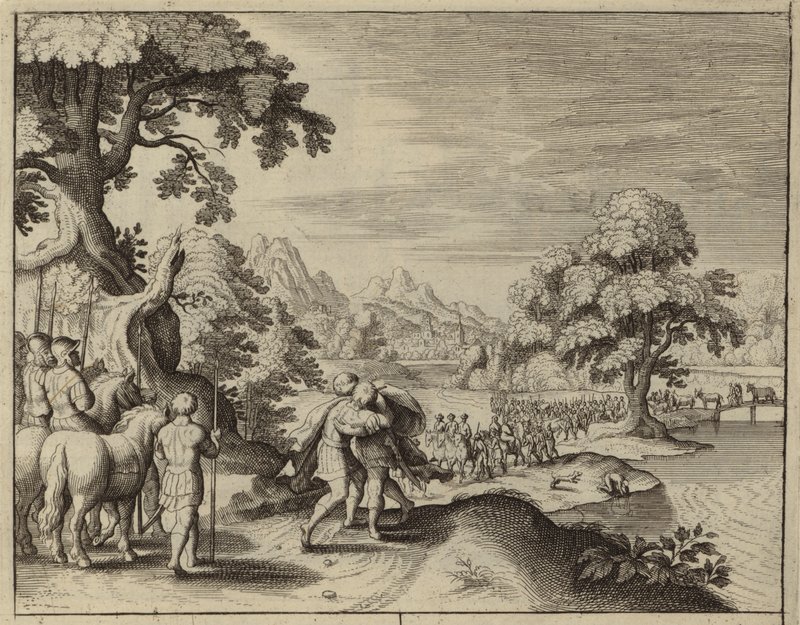 Réconciliation de Jacob et Ésaü (gravure) - European School
