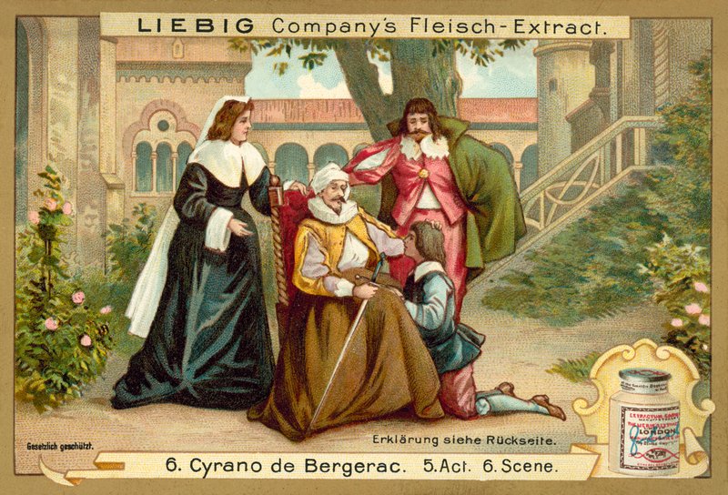 Scène de Cyrano de Bergerac (chromolithographie) - European School