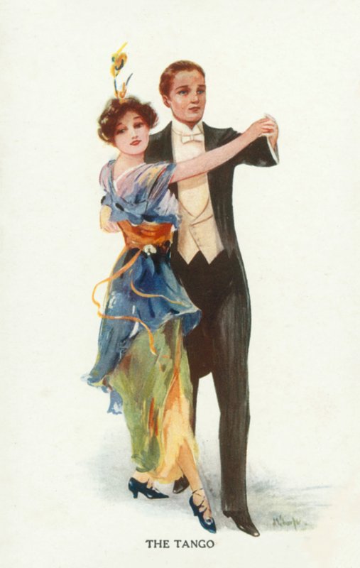 Tango (colour litho) - European School