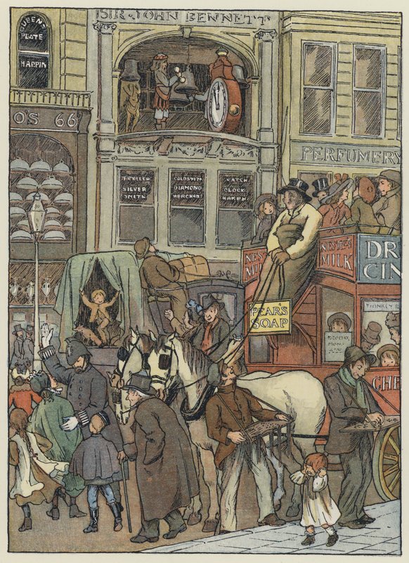 Londres : In Cheapside (lithographie couleur) - Francis Donkin Bedford