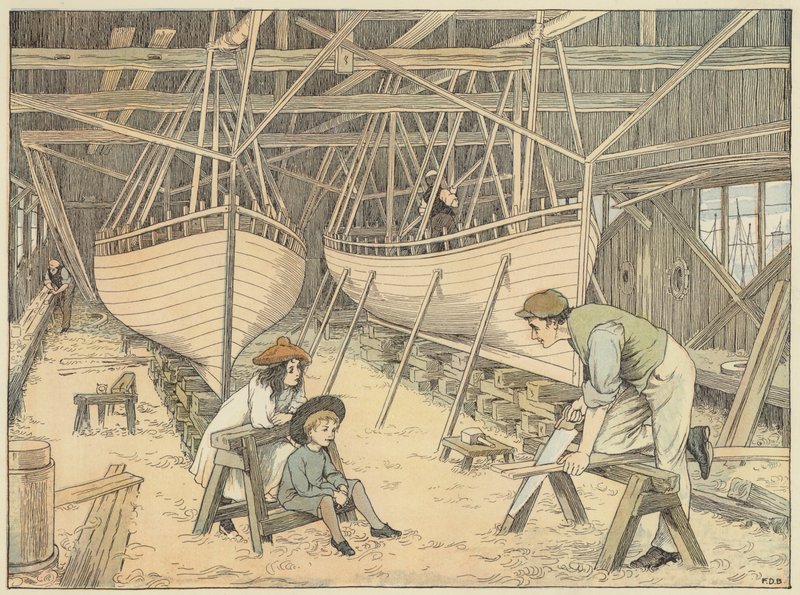 Constructeur naval (lithographie couleur) - Francis Donkin Bedford
